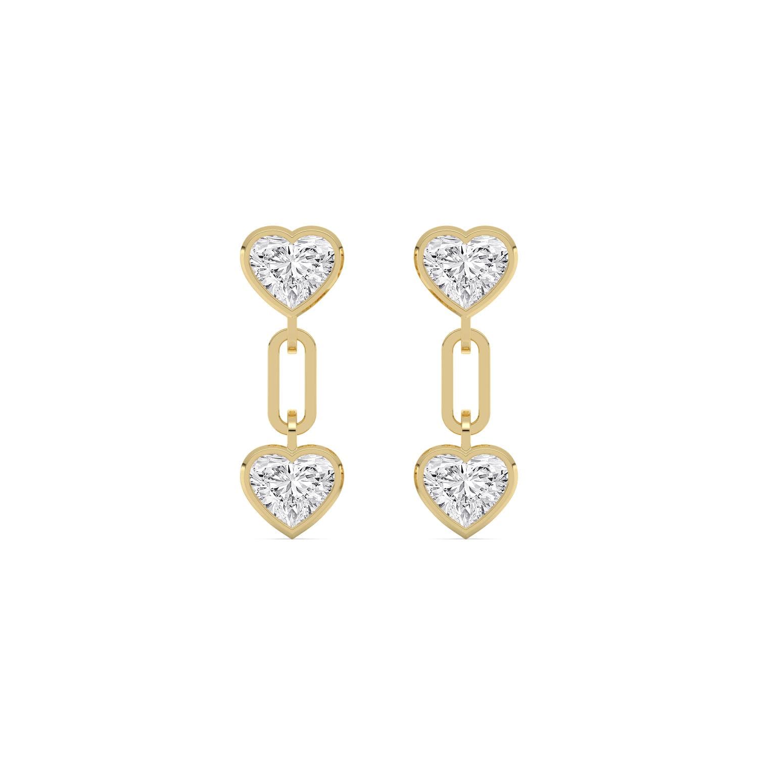 14K Yellow Gold Lab Grown Diamond EARRINGS 2.95 ctw SJE33959HT-2.88CT