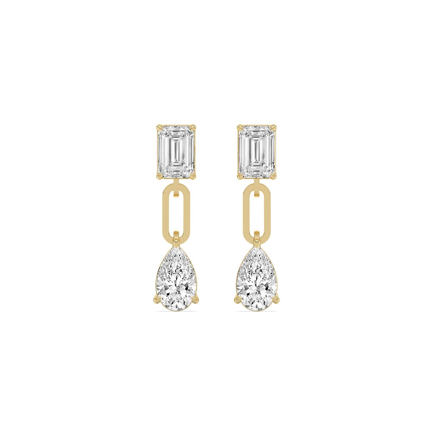 14K Yellow Gold Lab Grown Diamond EARRINGS 3.33 ctw SJE33960EMPE-3.33CT