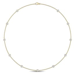 14K Yellow Gold Lab Grown Diamond NECKLACE 1.20 ctw SJN08016CU-1.10CT