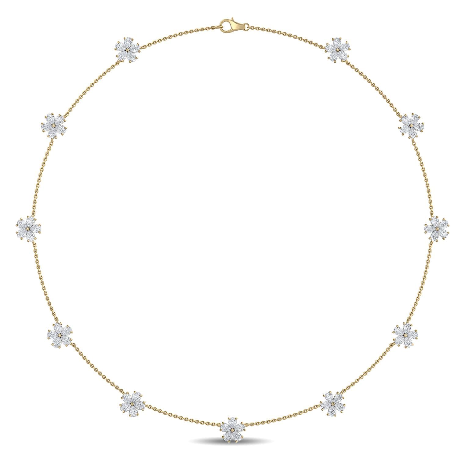 14K Yellow Gold Lab Grown Diamond NECKLACE 2.69 ctw SJN08030-2.75CT