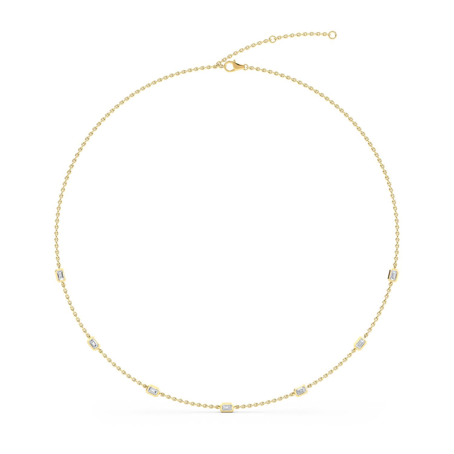 14K Yellow Gold Lab Grown Diamond NECKLACE 1.10 ctw SJN08220EM-1.00CT