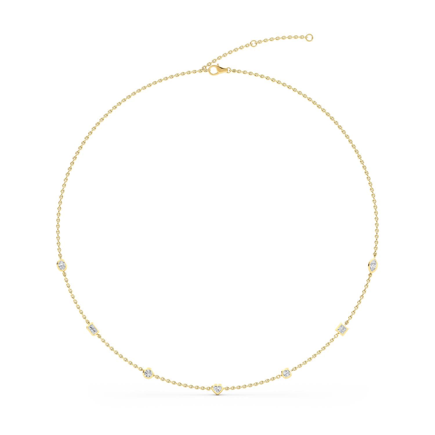 14K Yellow Gold Lab Grown Diamond NECKLACE 1.09 ctw SJN08220MS-1.00CT
