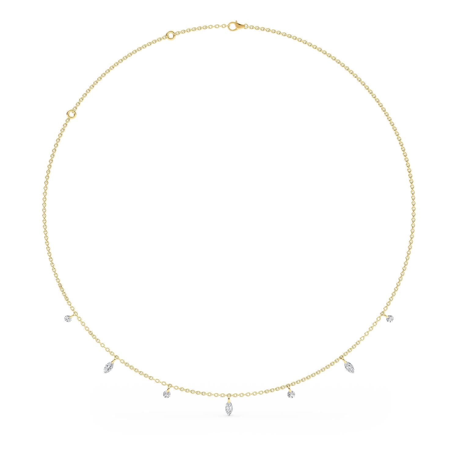 14K Yellow Gold Lab Grown Diamond NECKLACE 1.02 ctw SJN08228MS-1.00CT-18IN