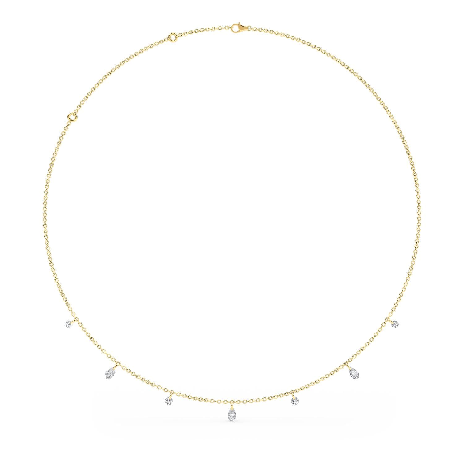 14K Yellow Gold Lab Grown Diamond NECKLACE 1.08 ctw SJN08229MS-1.00CT-18IN