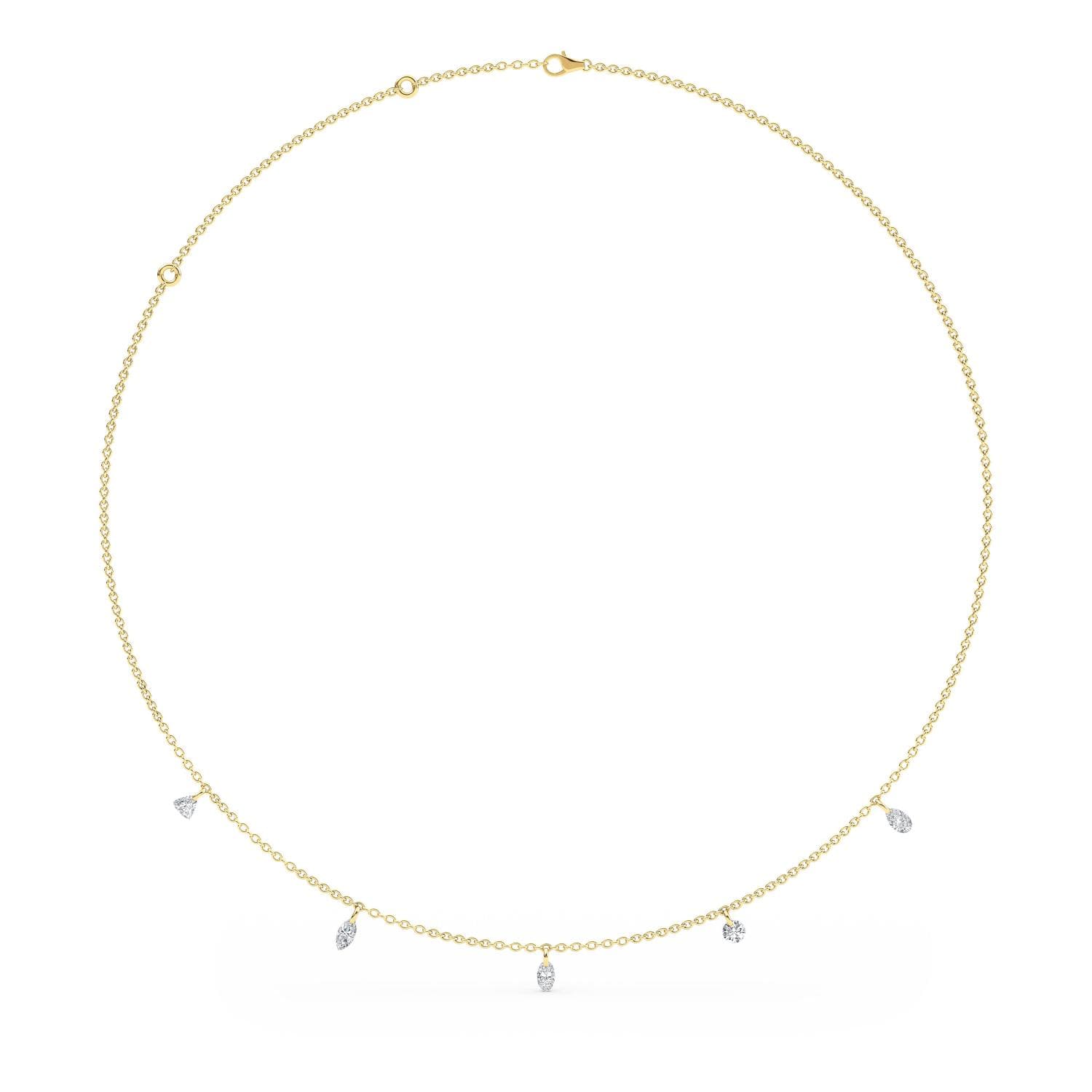 14K Yellow Gold Lab Grown Diamond NECKLACE 4.01 ctw SJN08230MS-4.00CT-18IN