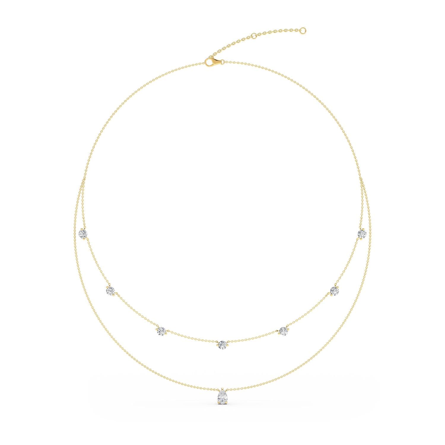 14K Yellow Gold Lab Grown Diamond NECKLACE 2.36 ctw SJN08231-2.15CT-18IN