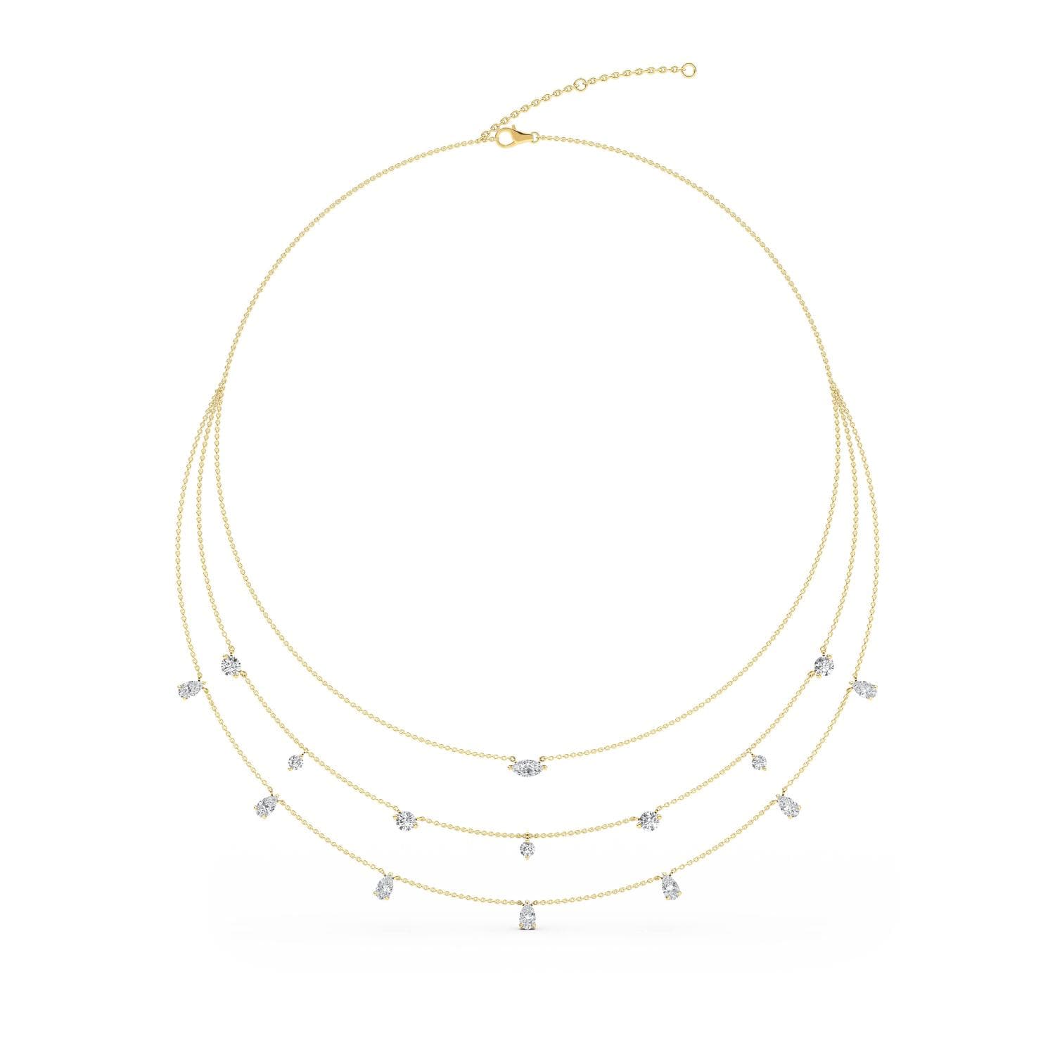 14K Yellow Gold Lab Grown Diamond NECKLACE 3.23 ctw SJN08232-3.00CT-18IN
