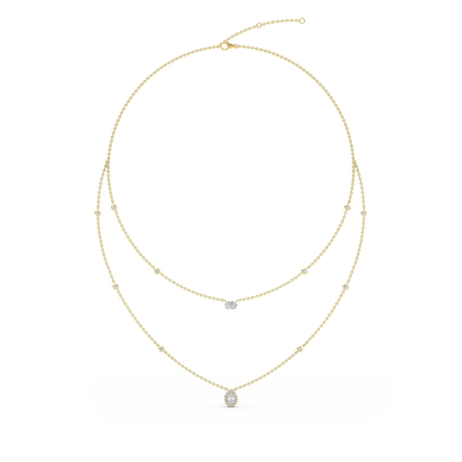 14K Yellow Gold Lab Grown Diamond NECKLACE 1.69 ctw SJN08236-1.75CT-18IN
