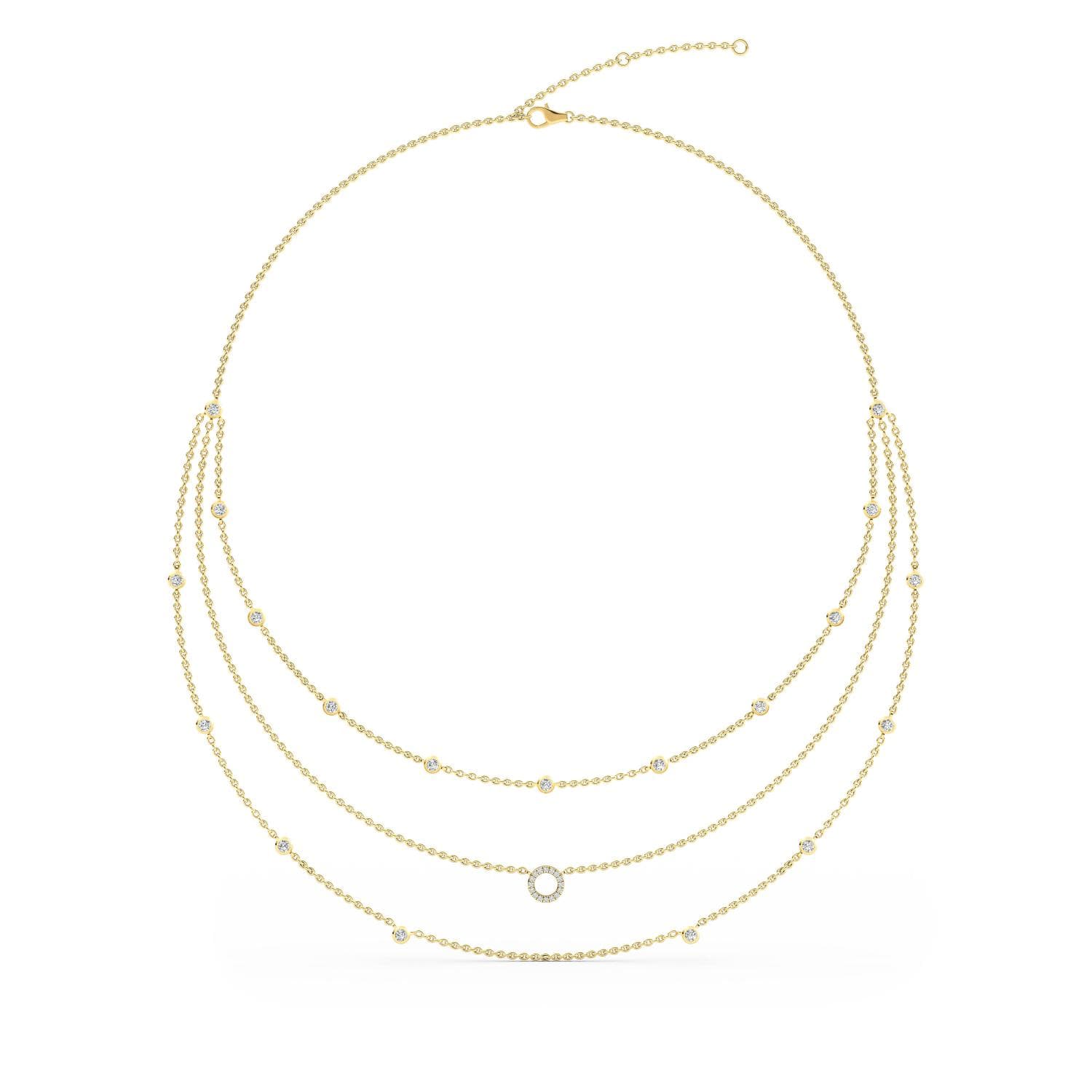14K Yellow Gold Lab Grown Diamond NECKLACE 1.34 ctw SJN08238-1.25CT-18IN