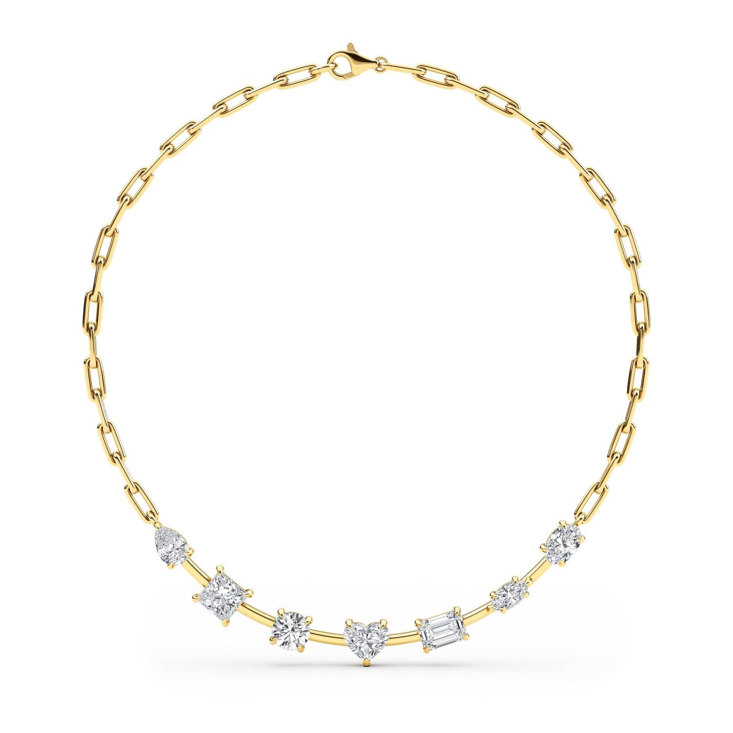 14K Yellow Gold Lab Grown Diamond NECKLACE 3.45 ctw SJN08241-3.50CT-18IN