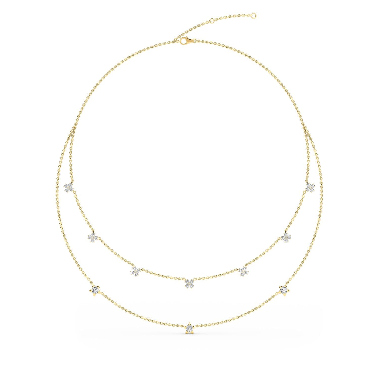 14K Yellow Gold Lab Grown Diamond NECKLACE 1.79 ctw SJN08244-1.75CT-18IN
