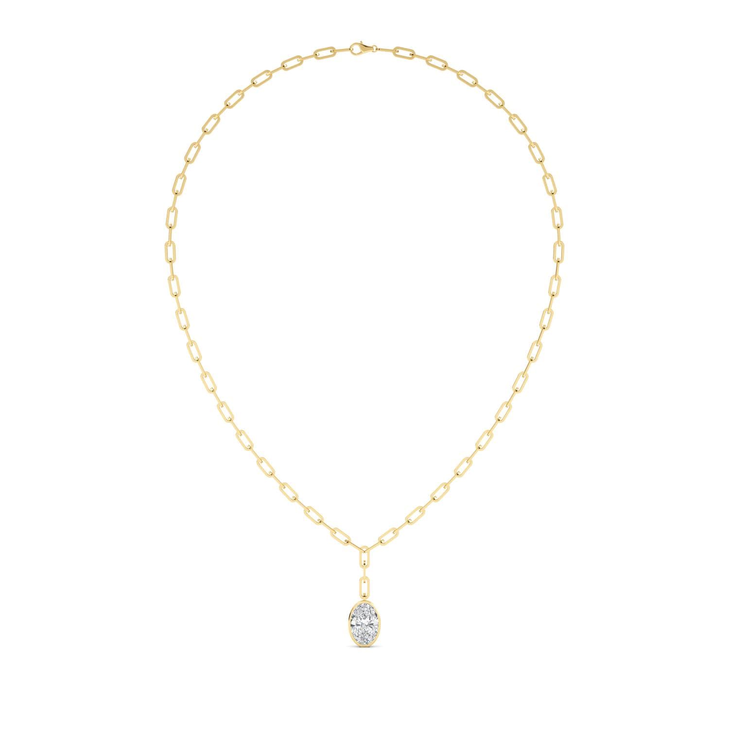 14K Yellow Gold Lab Grown Diamond NECKLACE 5.00 ctw SJN08322OV-5.00CT-18IN