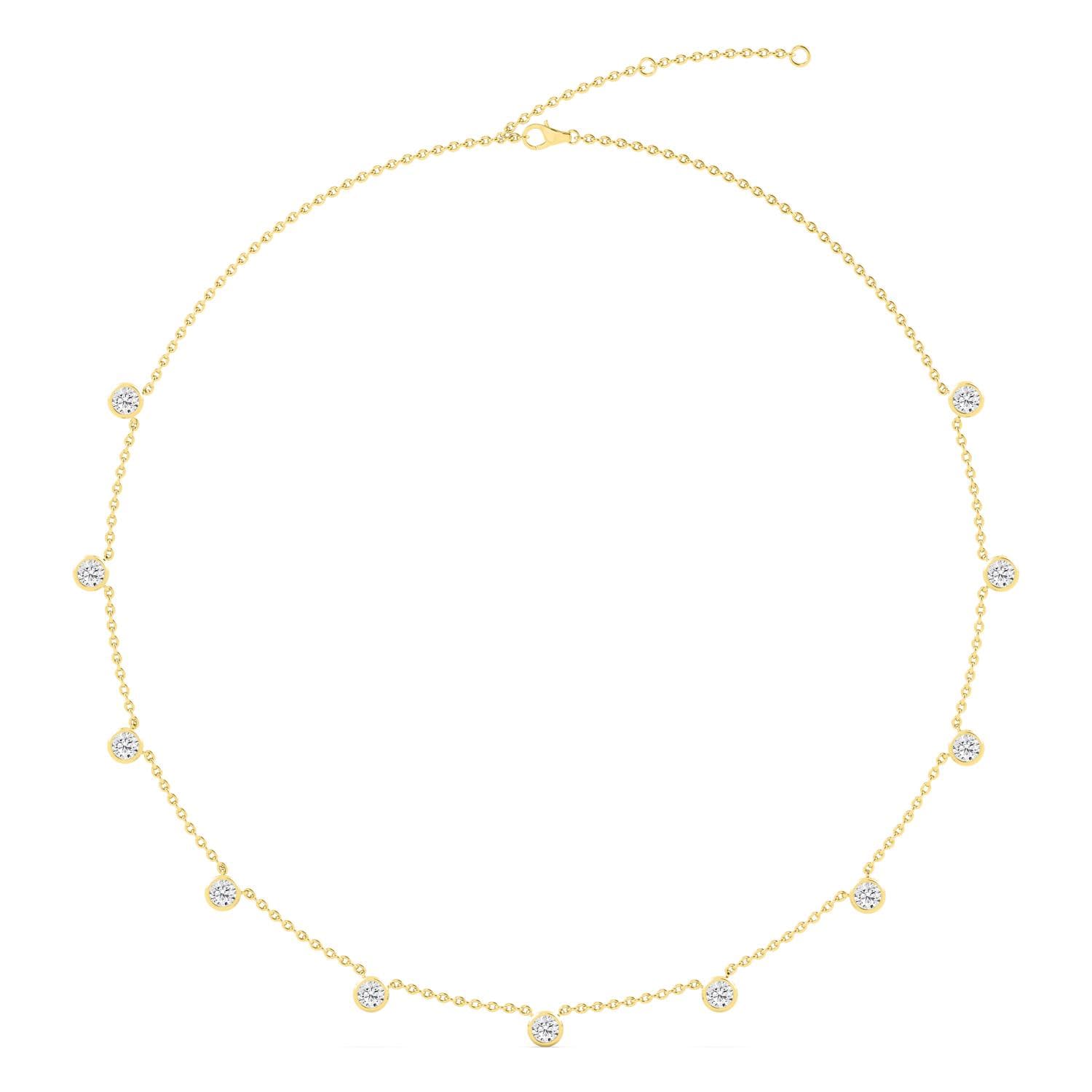 14K Yellow Gold Lab Grown Diamond NECKLACE 3.43 ctw SJN08464-3.50CT-16IN