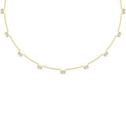 14K Yellow Gold Lab Grown Diamond NECKLACE 3.41 ctw SJN08464EM-3.50CT-16IN