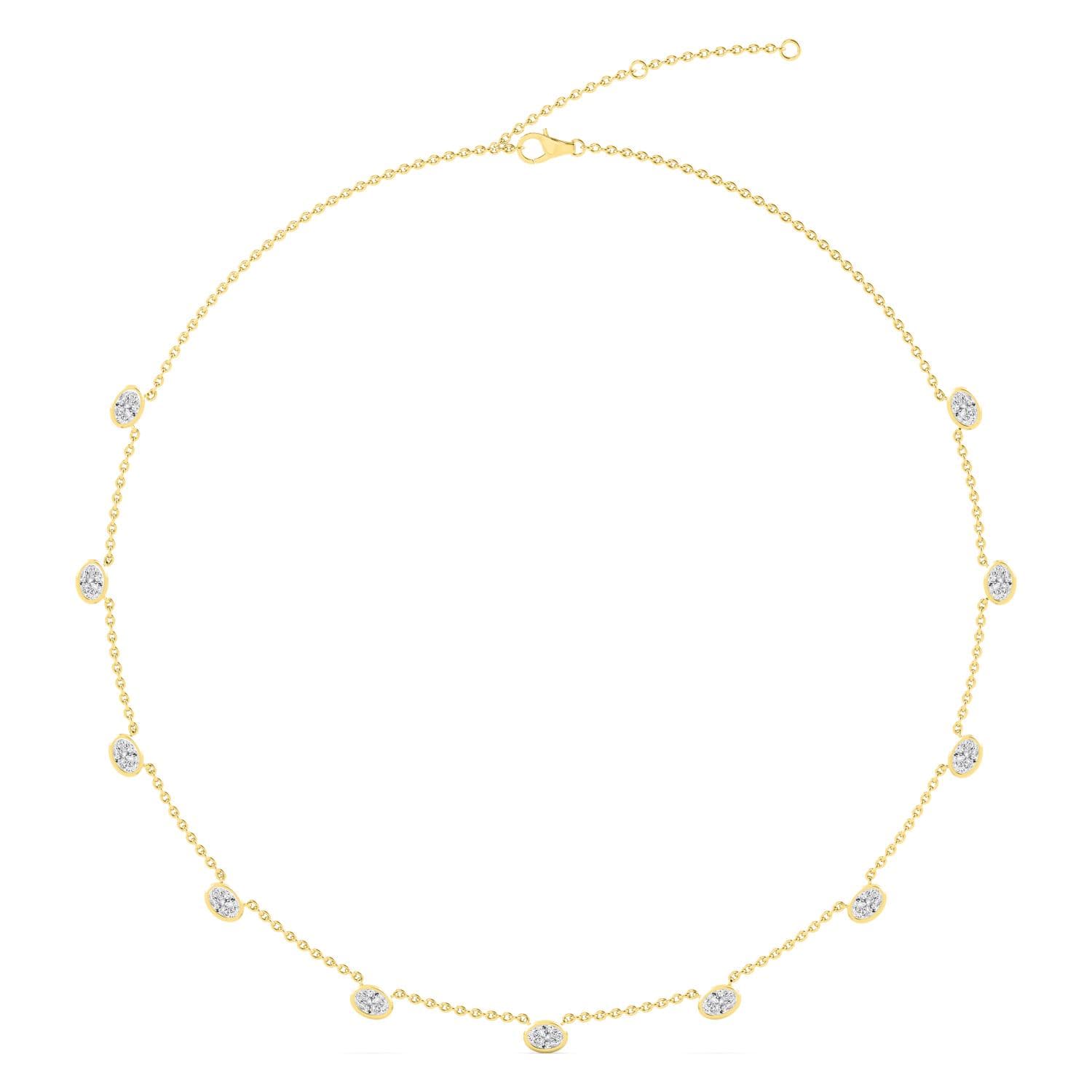 14K Yellow Gold Lab Grown Diamond NECKLACE 3.52 ctw SJN08464OV-3.50CT-16IN
