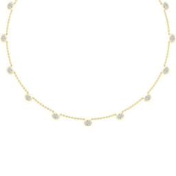 14K Yellow Gold Lab Grown Diamond NECKLACE 3.52 ctw SJN08464OV-3.50CT-16IN