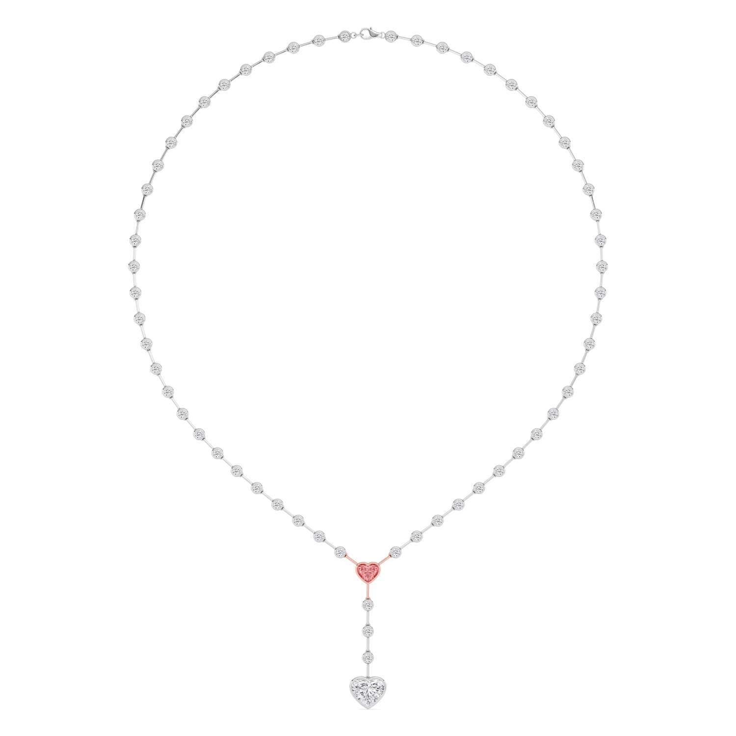 14K Rose & White Gold Lab Grown Diamond NECKLACE 8.90 ctw SJN08486-9.00CT-18IN