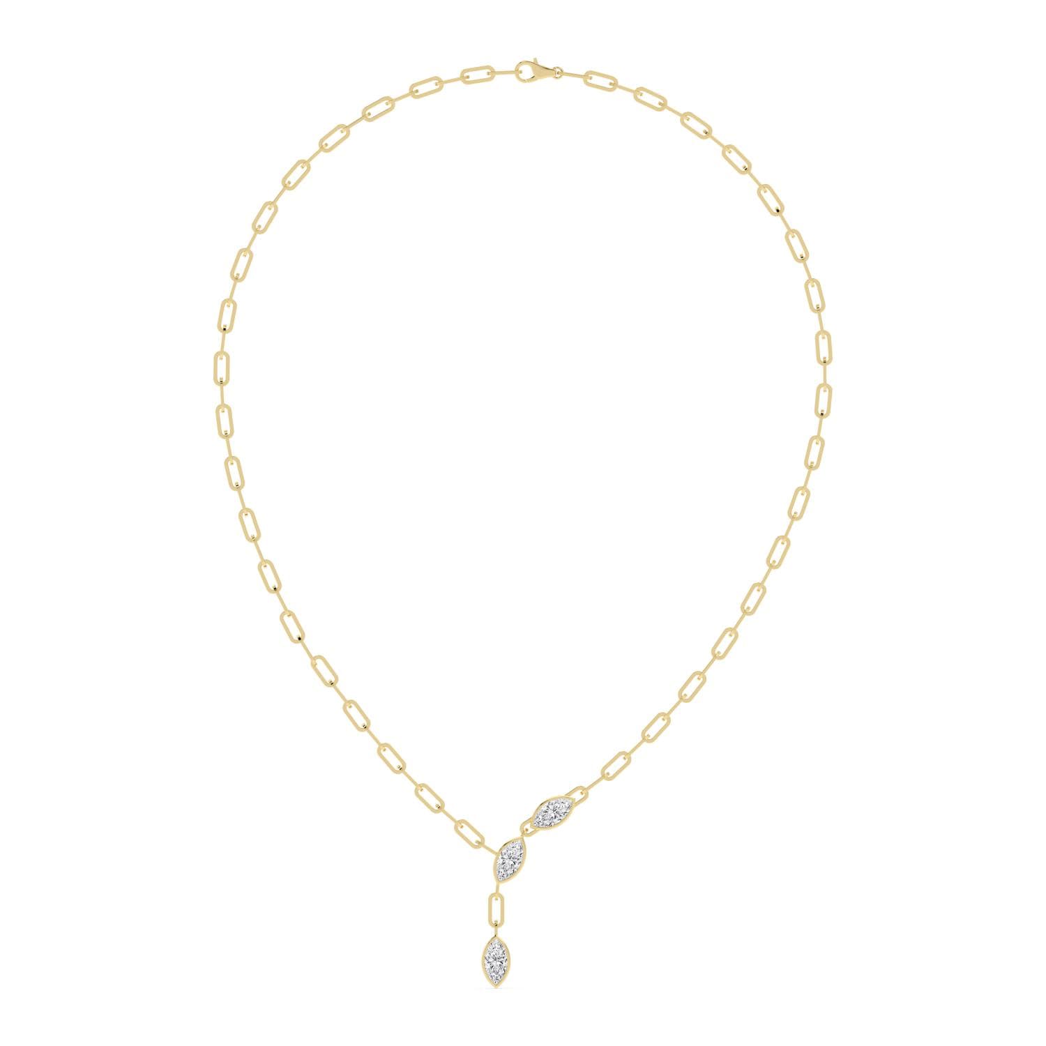 14K Yellow Gold Lab Grown Diamond NECKLACE 3.00 ctw SJN08497MQ-3.00CT-18IN