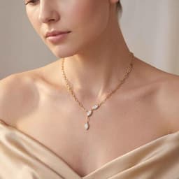 14K Yellow Gold Lab Grown Diamond NECKLACE 3.00 ctw SJN08497MQ-3.00CT-18IN