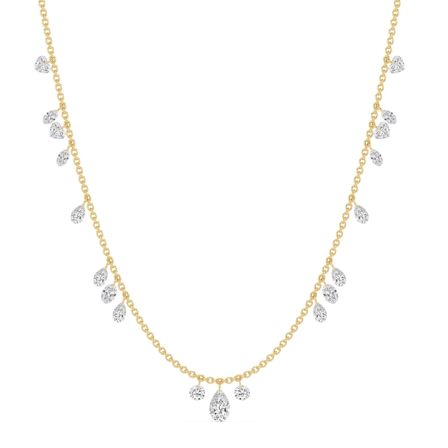 14K Yellow Gold Lab Grown Diamond NECKLACE 6.00 ctw SJN08523-6.83CT-16IN