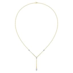 14K Yellow Gold Lab Grown Diamond NECKLACE 1.48 ctw SJN08543MQ-1.50CT-16IN