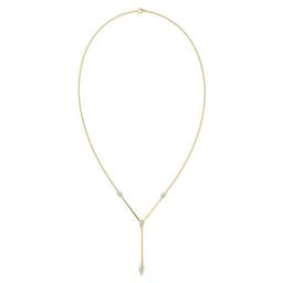 14K Yellow Gold Lab Grown Diamond NECKLACE 1.48 ctw SJN08543MQ-1.50CT-16IN