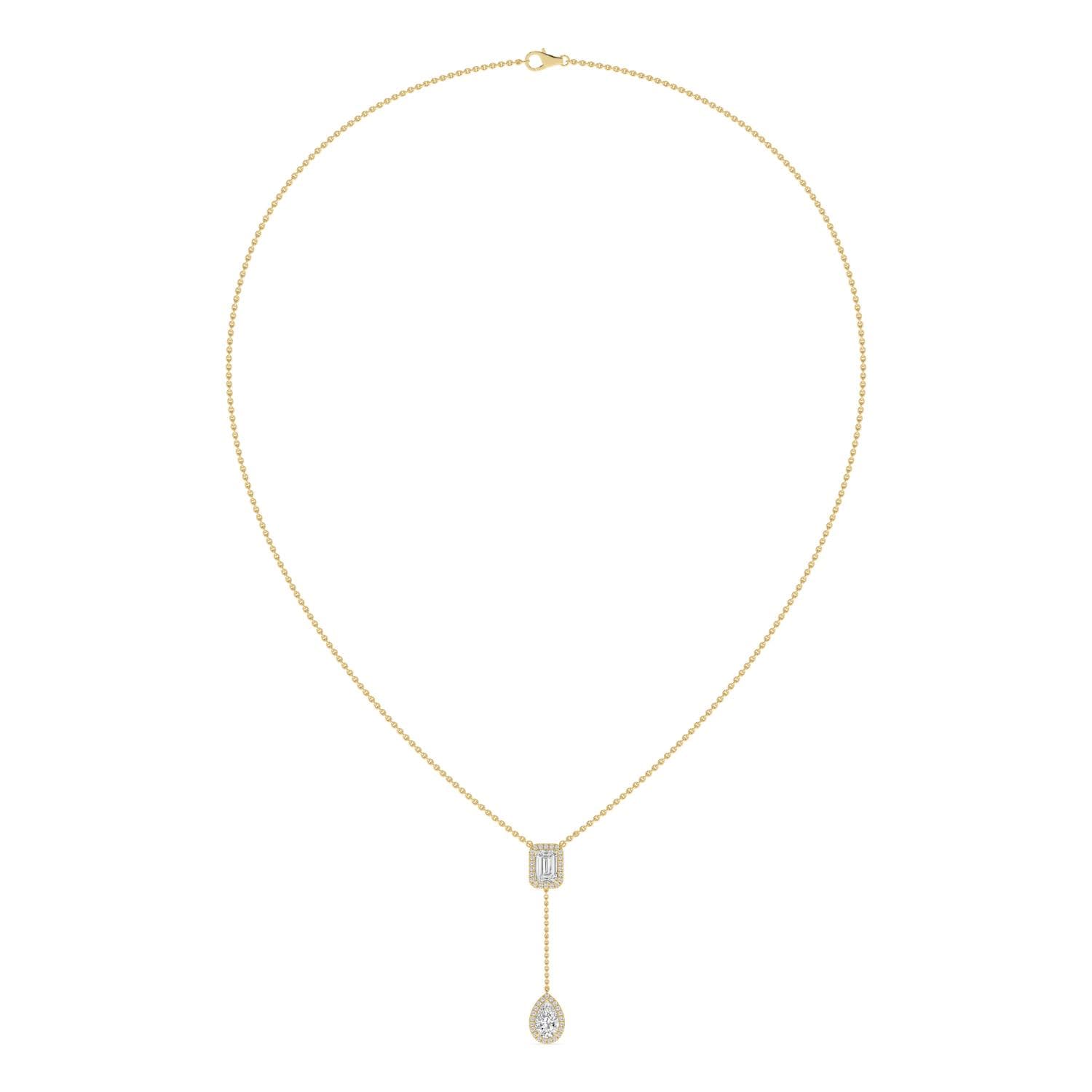 14K Yellow Gold Lab Grown Diamond NECKLACE 2.01 ctw SJN08546EMPE-1.75CT