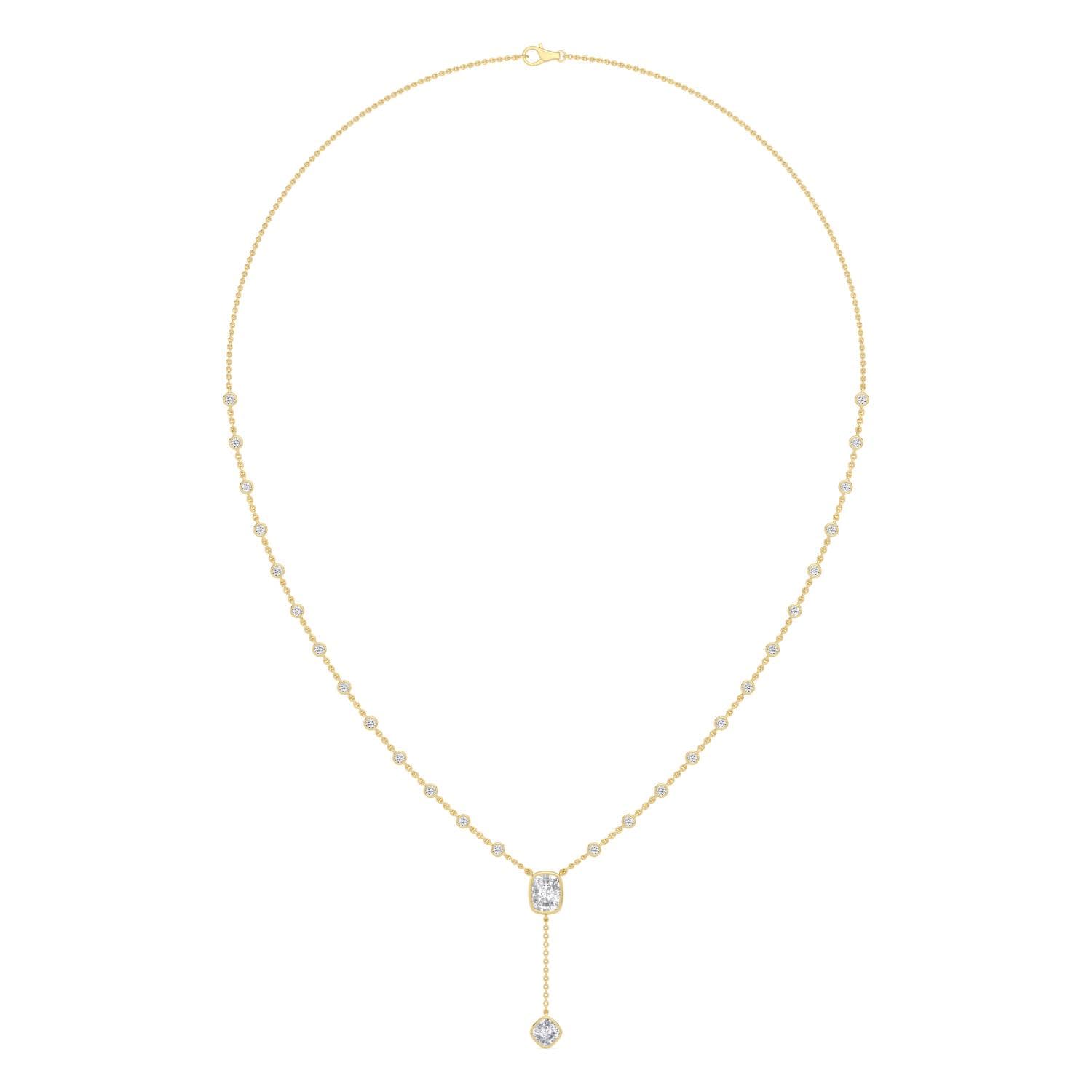 14K Yellow Gold Lab Grown Diamond NECKLACE 2.44 ctw SJN08569CU-1.00CT-16IN