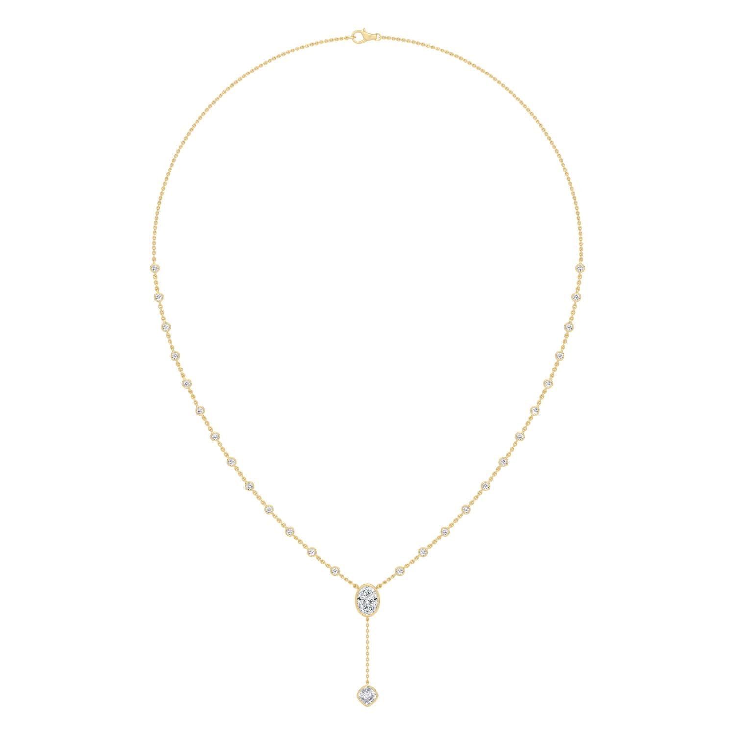 14K Yellow Gold Lab Grown Diamond NECKLACE 2.39 ctw SJN08570OV-1.00CT-16IN