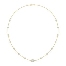14K Yellow Gold Lab Grown Diamond NECKLACE 2.53 ctw SJN08571PE-1.00CT-16IN