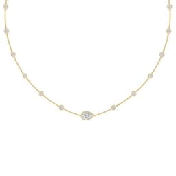 14K Yellow Gold Lab Grown Diamond NECKLACE 2.53 ctw SJN08571PE-1.00CT-16IN