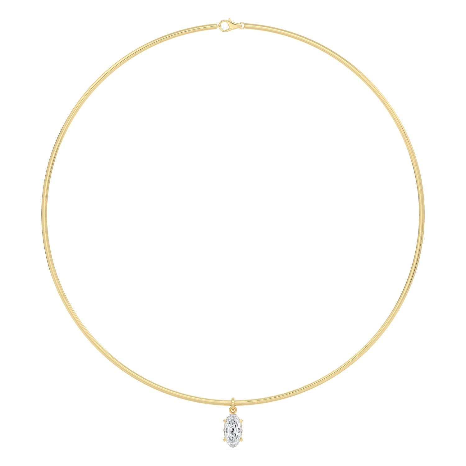14K Yellow Gold Lab Grown Diamond NECKLACE 2.00 ctw SJN08576LSOV-2.00CT-16IN