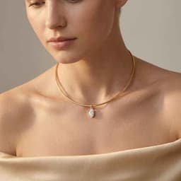 14K Yellow Gold Lab Grown Diamond NECKLACE 2.00 ctw SJN08576LSOV-2.00CT-16IN