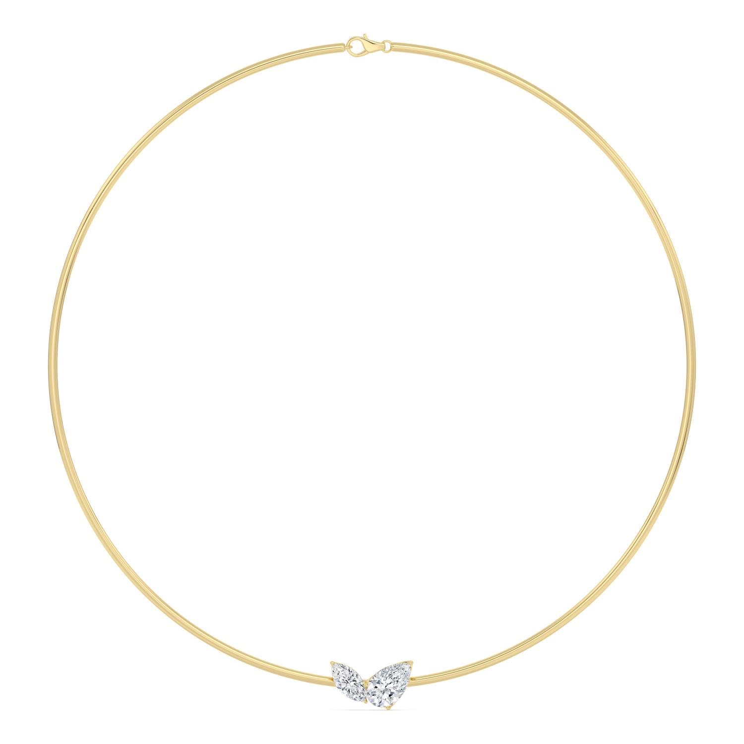 14K Yellow Gold Lab Grown Diamond NECKLACE 3.00 ctw SJN08579PEMQ-3.00CT-16IN