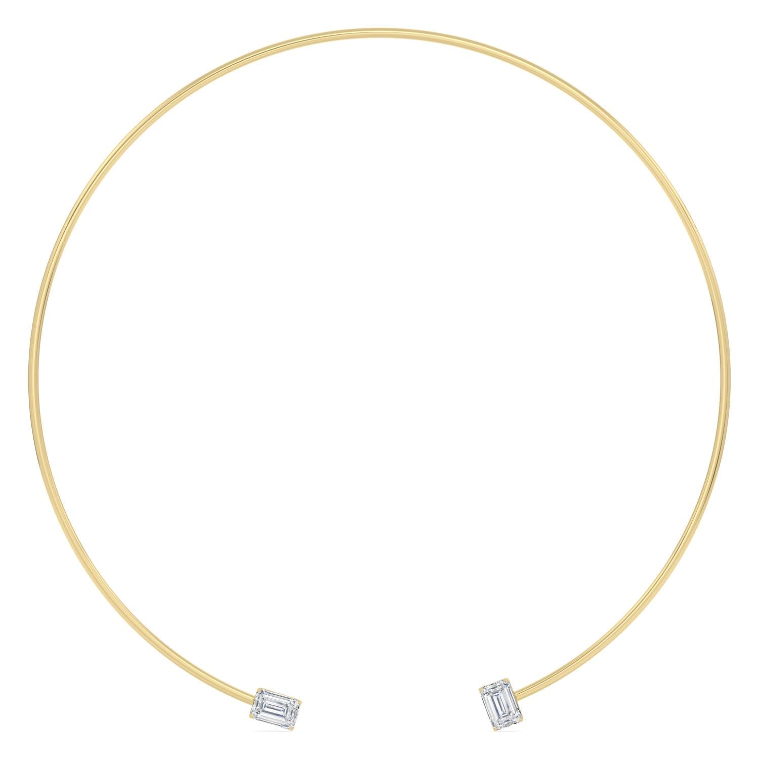 14K Yellow Gold Lab Grown Diamond NECKLACE 4.00 ctw SJN08580EM-4.00CT-16IN