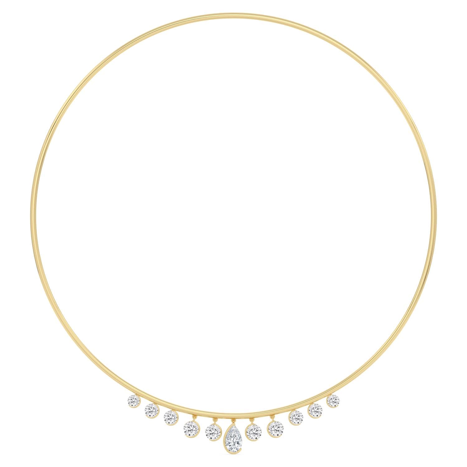 14K Yellow Gold Lab Grown Diamond NECKLACE 5.07 ctw SJN08584PE-1.00CT-16IN