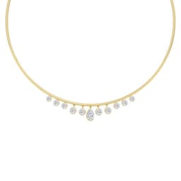 14K Yellow Gold Lab Grown Diamond NECKLACE 5.07 ctw SJN08584PE-1.00CT-16IN