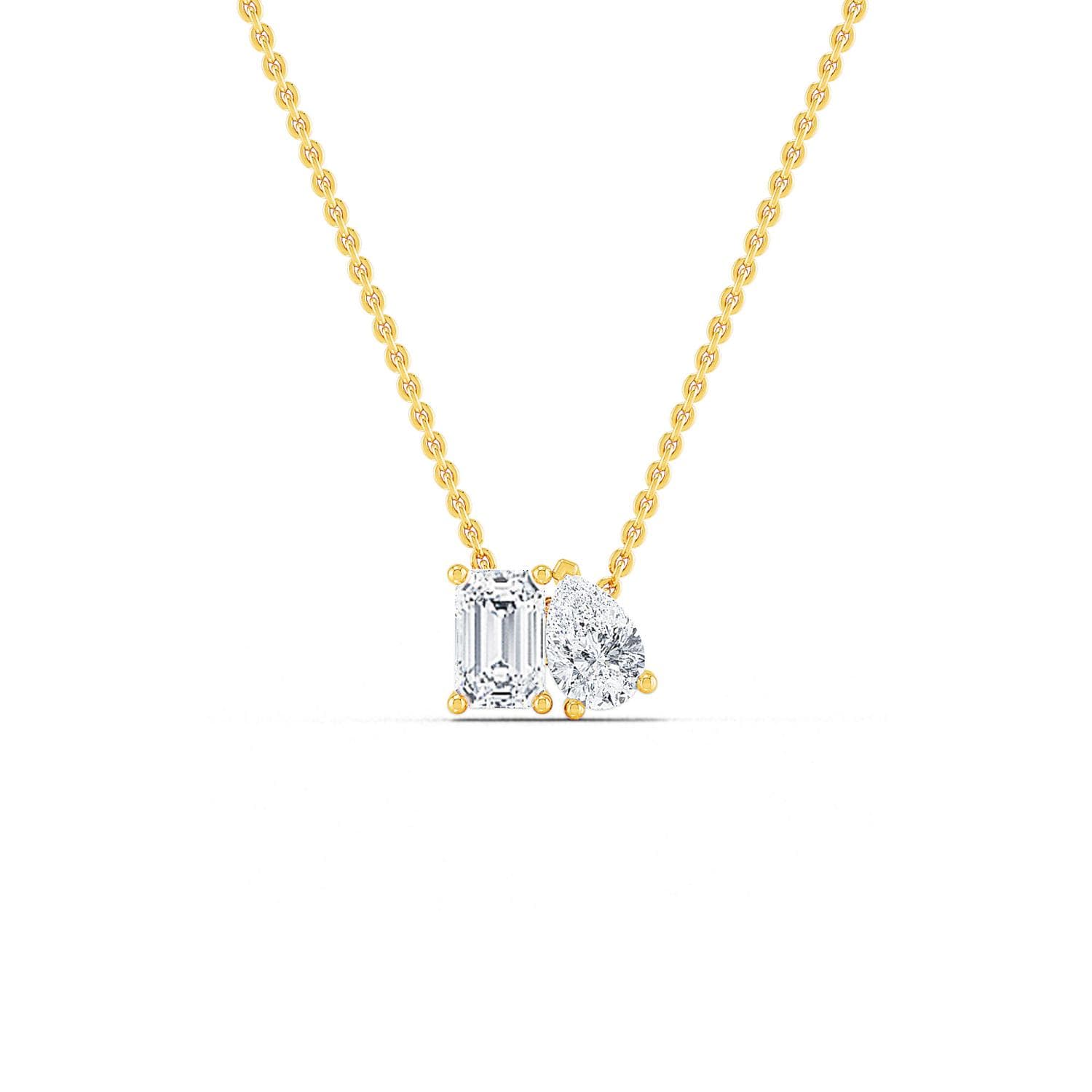 14K Yellow Gold Lab Grown Diamond PENDANT 0.91 ctw SJP31909EMPE-0.88CT