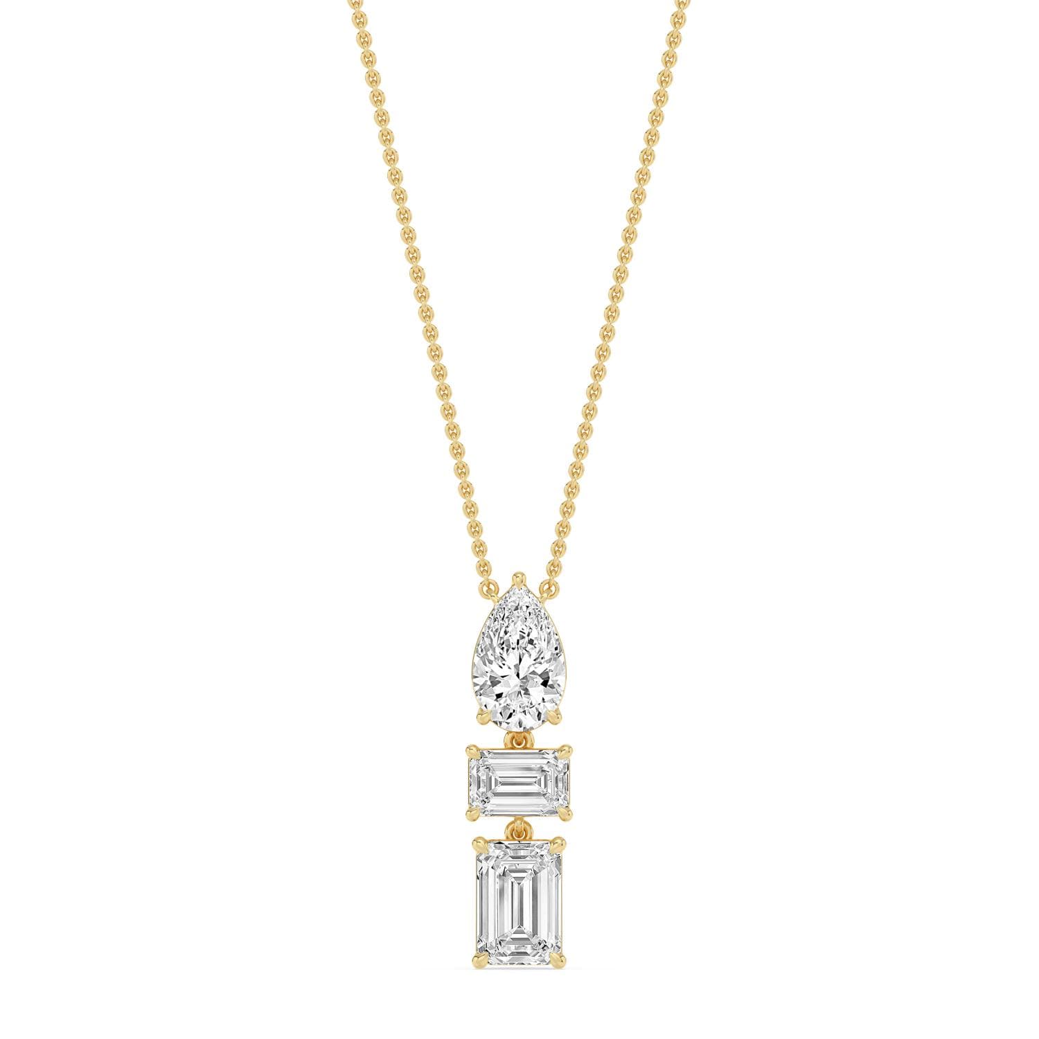 14K Yellow Gold Lab Grown Diamond PENDANT 3.74 ctw SJP32701-3.50CT
