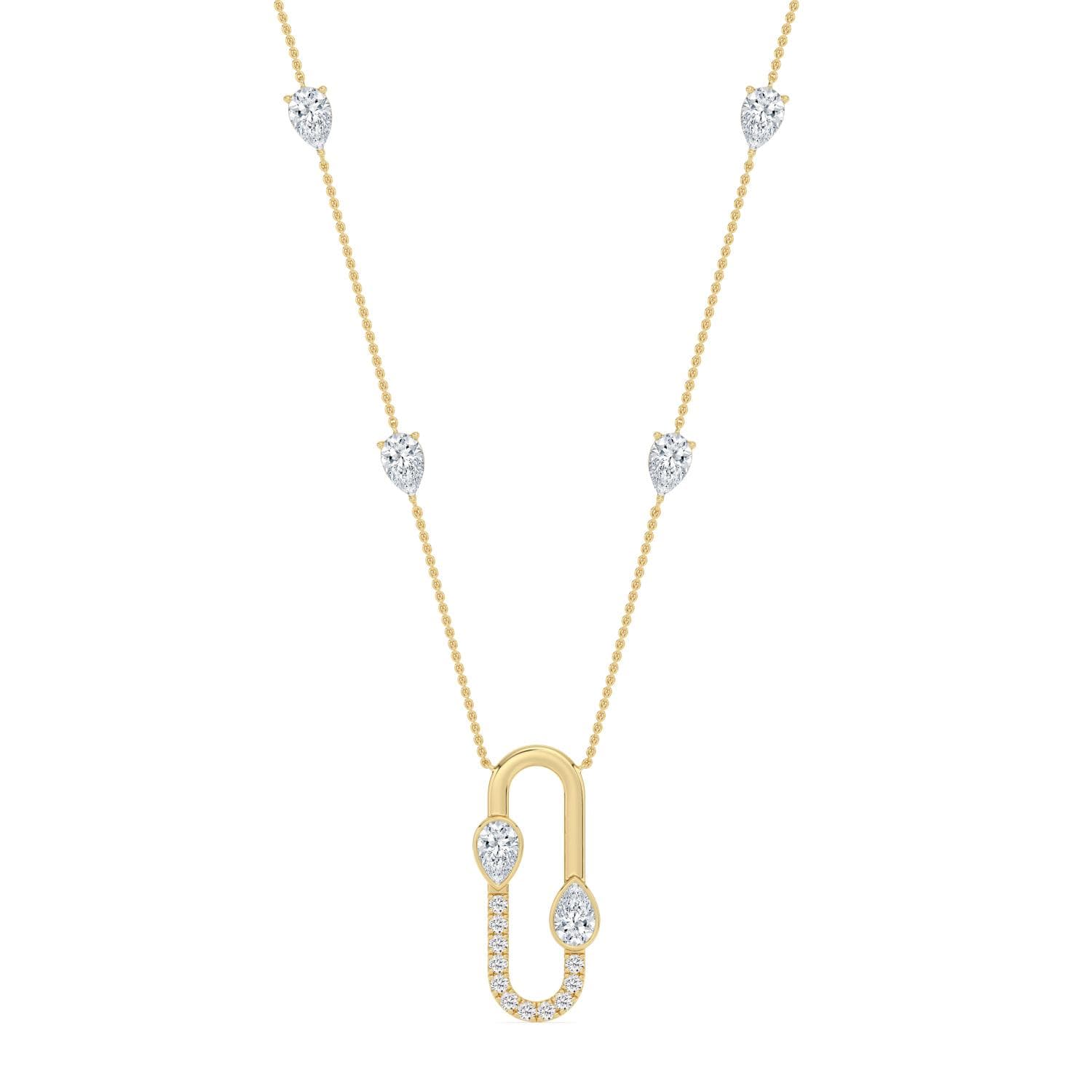 14K Yellow Gold Lab Grown Diamond PENDANT 3.68 ctw SJP32768-3.63CT-18IN