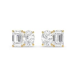 14K Yellow Gold Lab Grown Diamond EARRINGS 3.17 ctw SJPSE210106EMOV-3.30CT