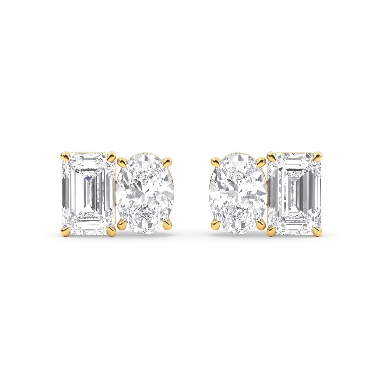 14K Yellow Gold Lab Grown Diamond EARRINGS 3.17 ctw SJPSE210106EMOV-3.30CT