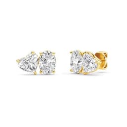 14K Yellow Gold Lab Grown Diamond EARRINGS 2.77 ctw SJPSE210107OVHT-3.00CT