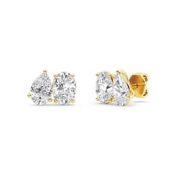 14K Yellow Gold Lab Grown Diamond EARRINGS 2.54 ctw SJPSE210108PEOV-2.50CT
