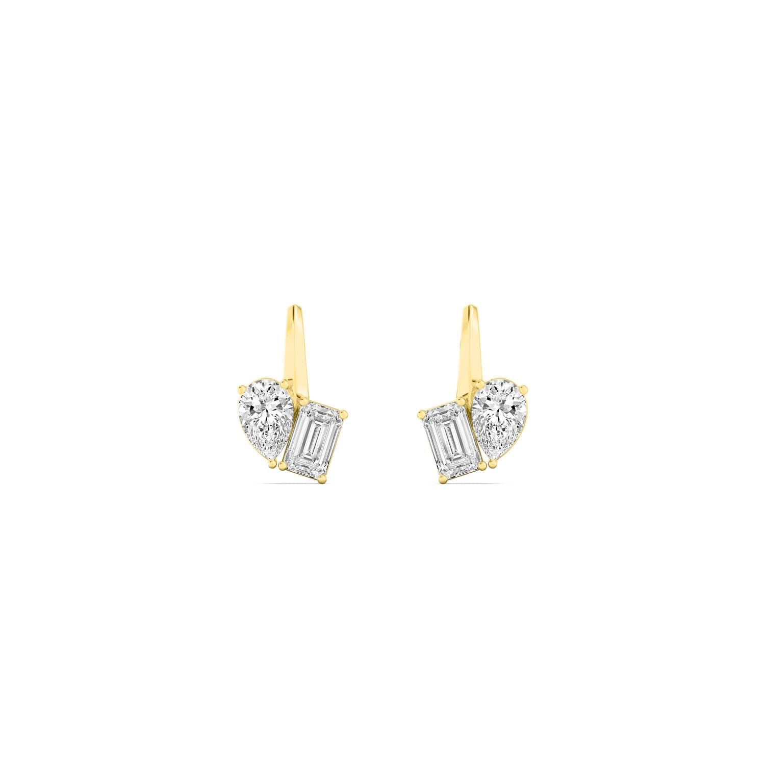 14K Yellow Gold Lab Grown Diamond EARRINGS 1.55 ctw SJPSE210124-1.50CT