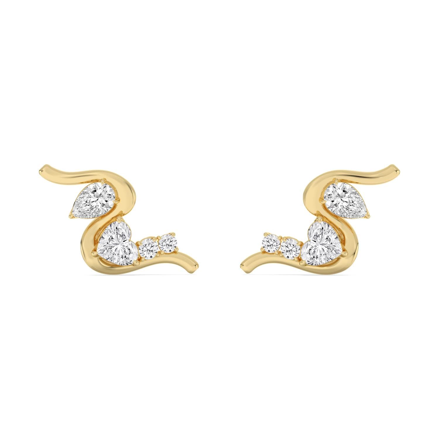 14K Yellow Gold Lab Grown Diamond earrings 2.10 ctw SJPSE210212HTPE-2.00CT