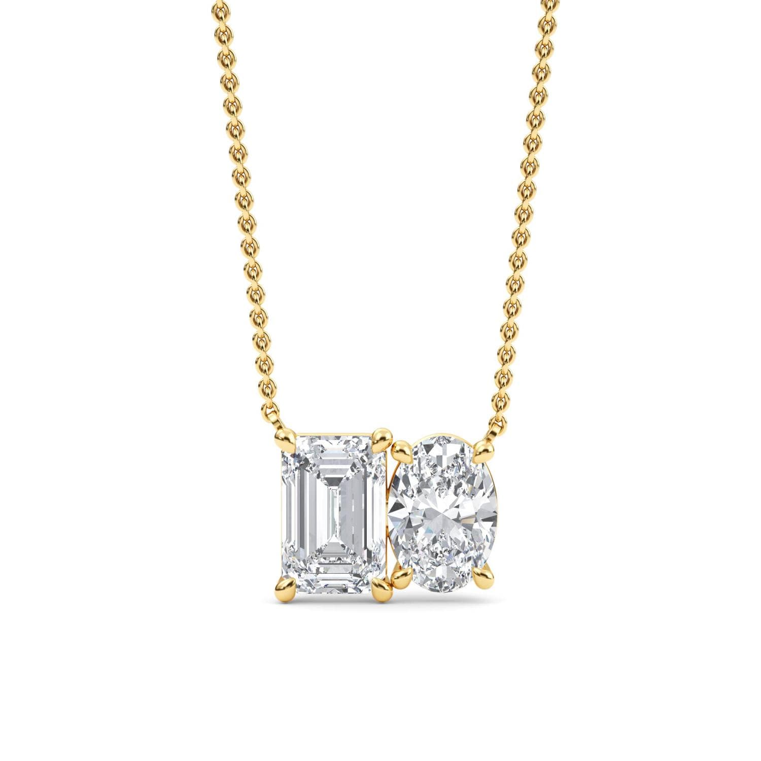 14K Yellow Gold Lab Grown Diamond PENDENT SET 3.35 ctw SJPSP210106EMOV-3.00CT
