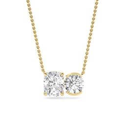 14K Yellow Gold Lab Grown Diamond PENDENT SET 3.00 ctw SJPSP210113CURD-3.00CT