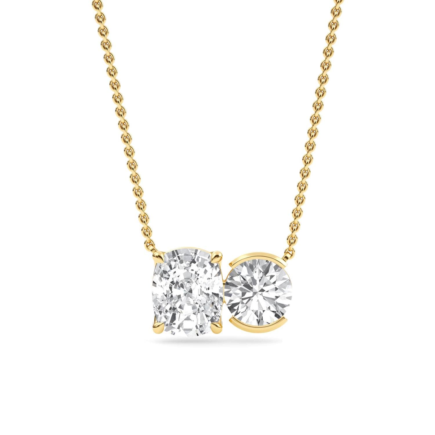 14K Yellow Gold Lab Grown Diamond PENDENT SET 3.00 ctw SJPSP210113CURD-3.00CT