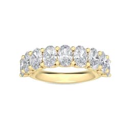 14K Yellow Gold Oval Cut 3.46 ct. tw. Lab Grown Diamond Stackable Ring SJR56609-3.50CT